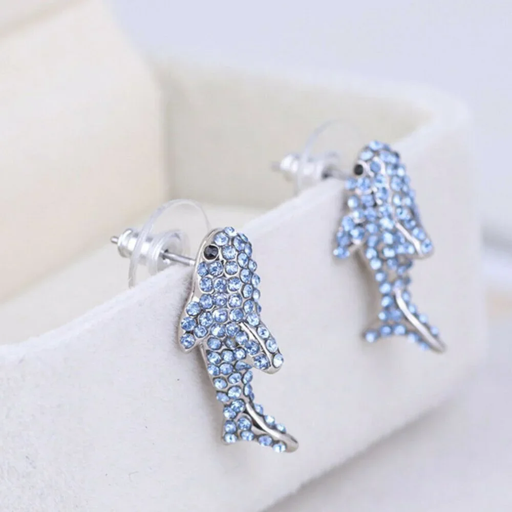 Kate spade Blue pave shark earrings - NWT